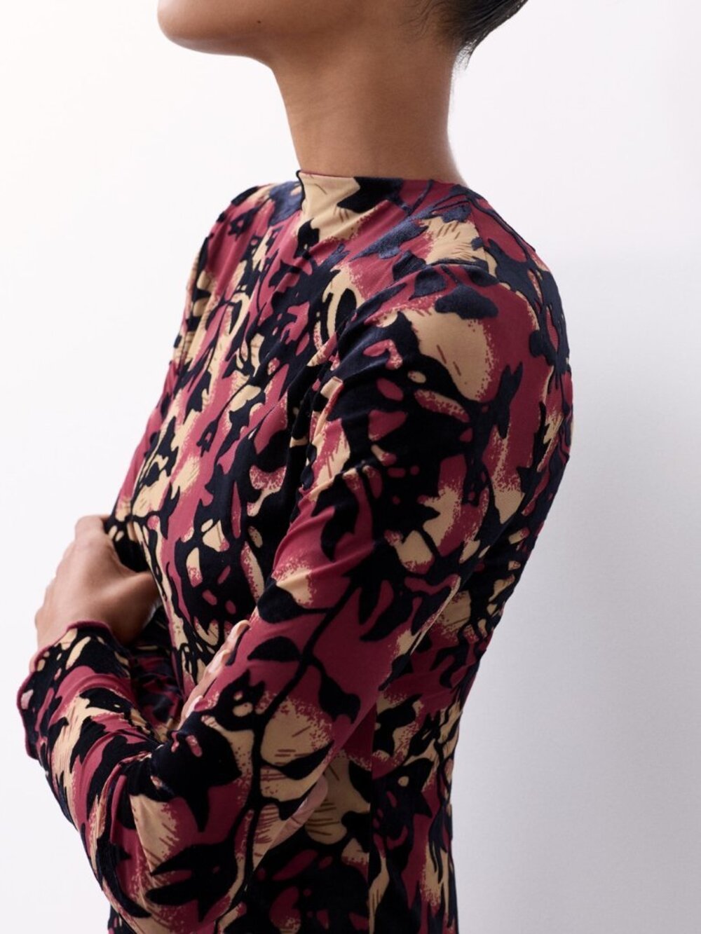 Burgundy Elegant Women's Cut Out Knot Keyhole High Waisted Long Maxi Dress - Picture 4 of 7
